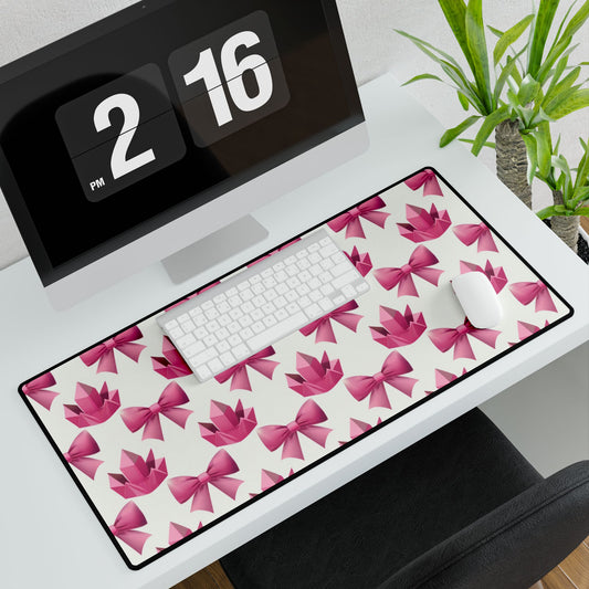 Crystals and Bows Pink Desk Mat