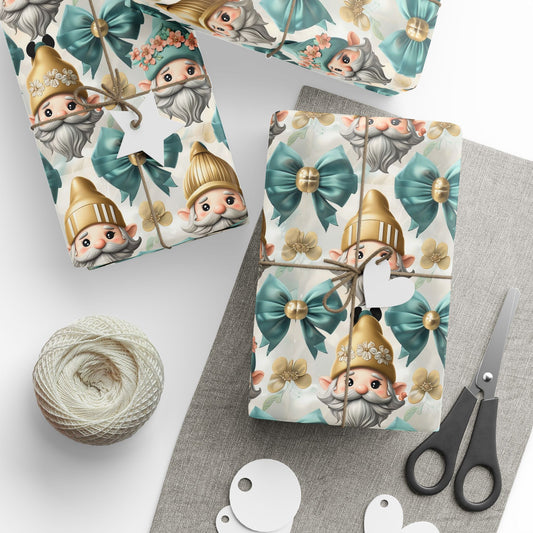 Gnomes and Coquette Bows Wrapping Paper