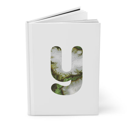 Moss Agate Inspired Initial 'y' Hardcover Notebook