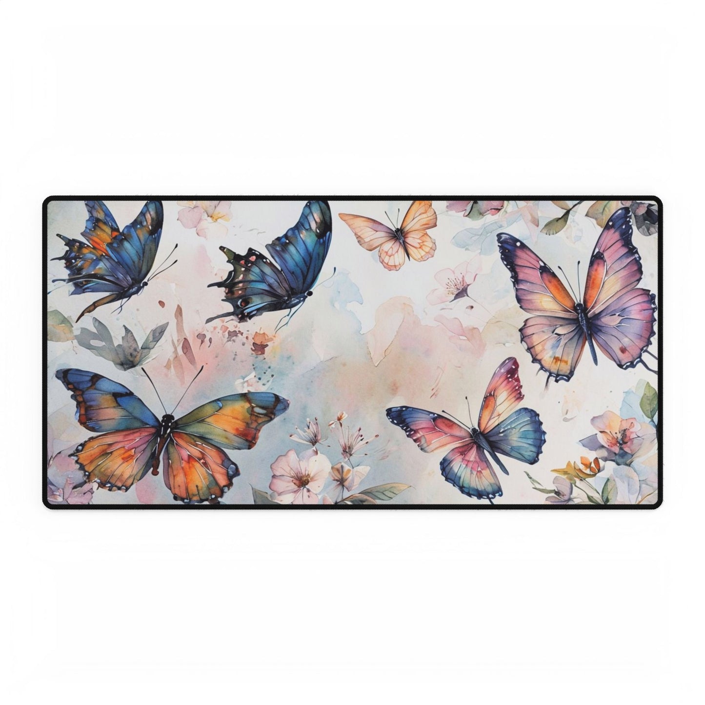 Water Color Butterflies Desk Mat