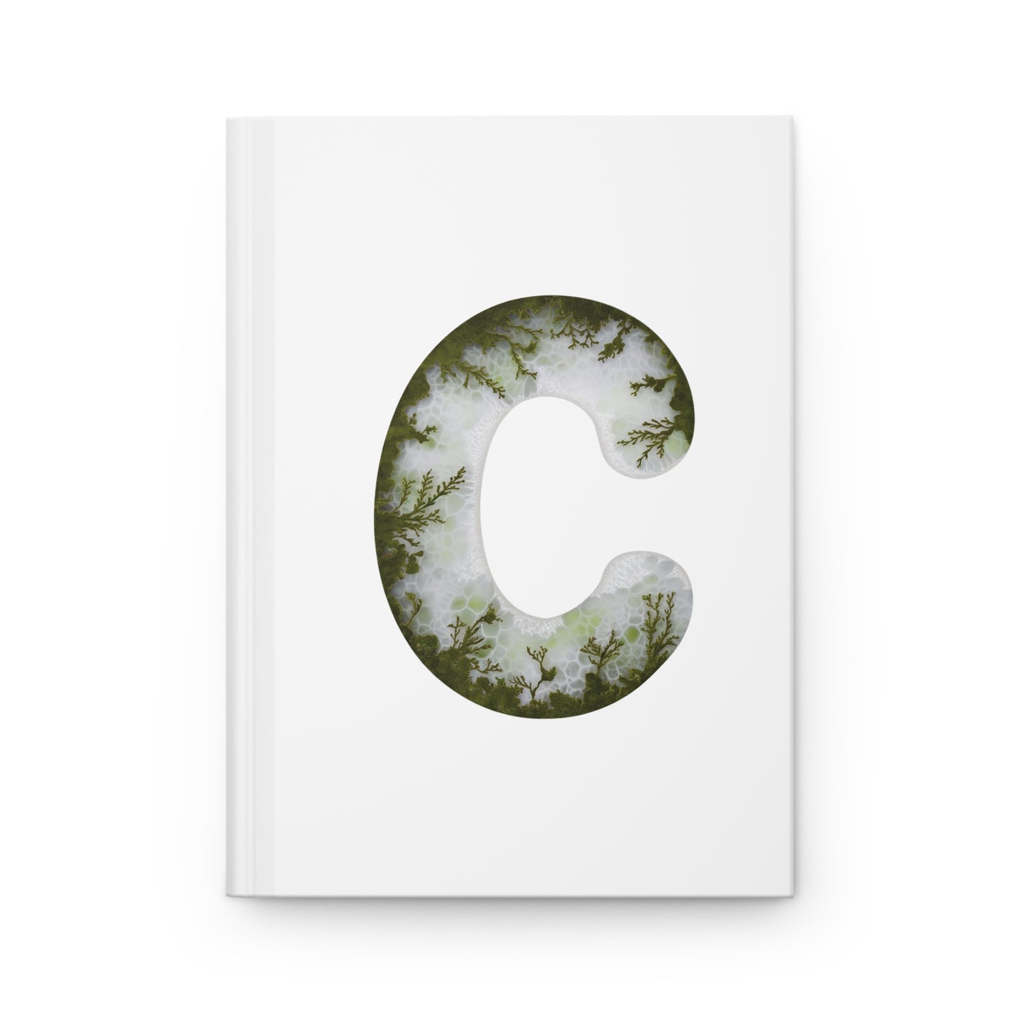 Moss Agate Inspired Initial 'c' Hardcover Notebook