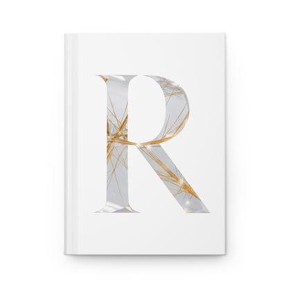 Golden Rutile Inspired Letter "R" Initial Hardcover Notebook
