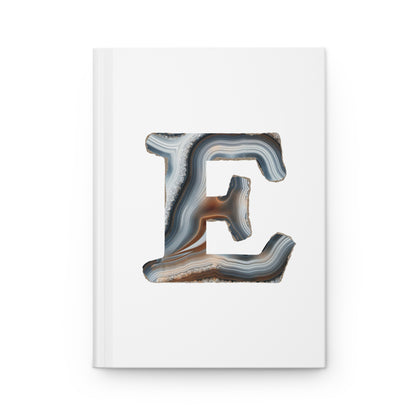 Banded Agate Inspired Initial 'E' Hardcover Notebook