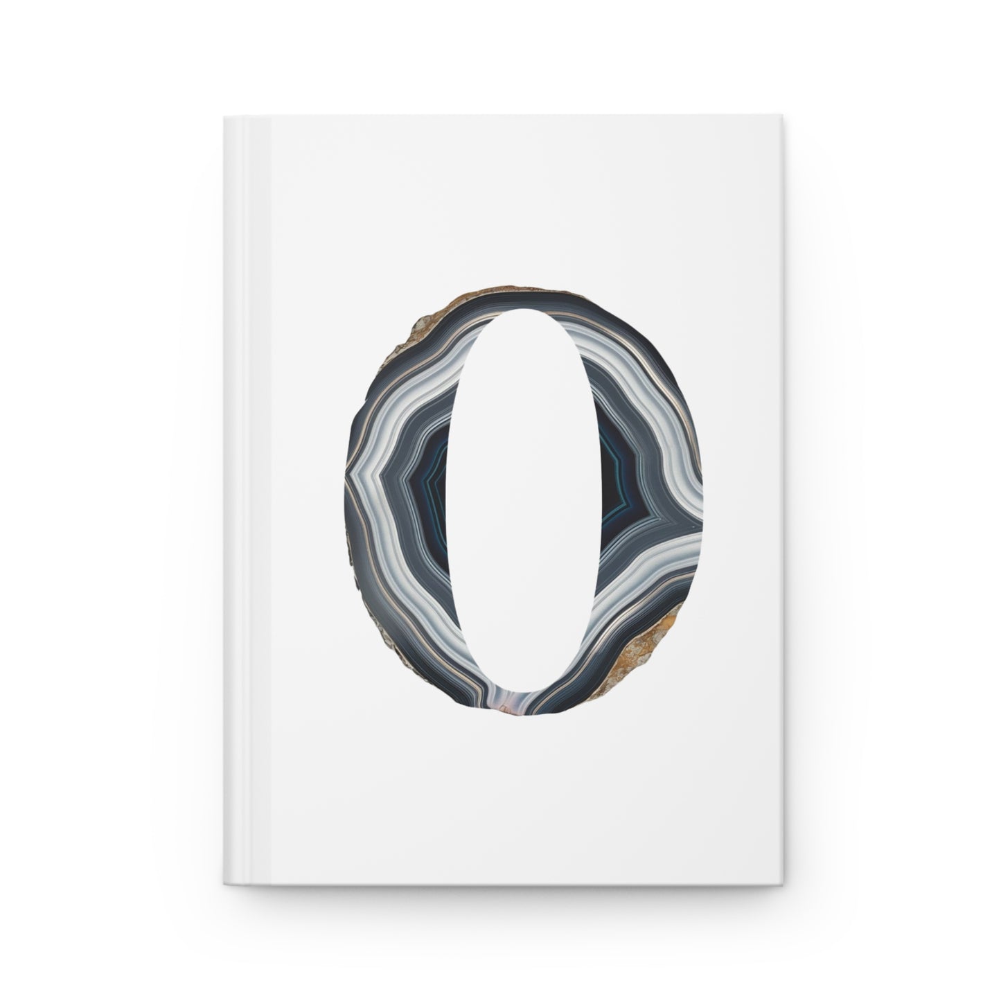 Banded Agate Inspired Initial 'O' Hardcover Notebook