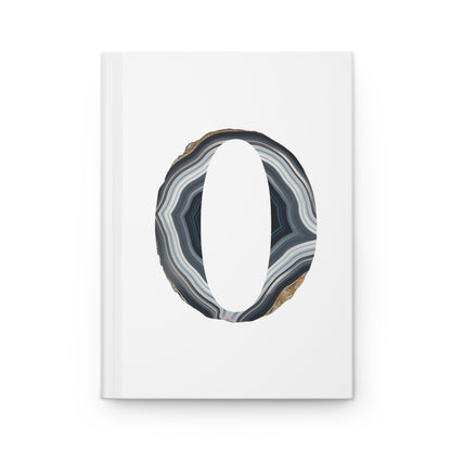 Banded Agate Inspired Initial 'O' Hardcover Notebook