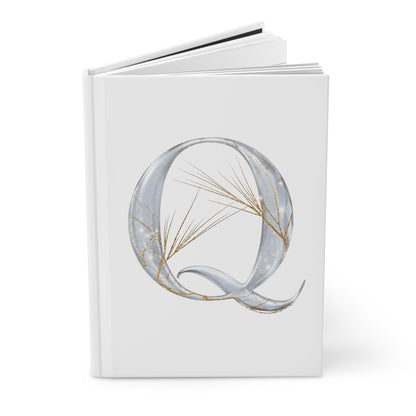 Golden Rutile Inspired Letter "Q" Initial Hardcover Notebook