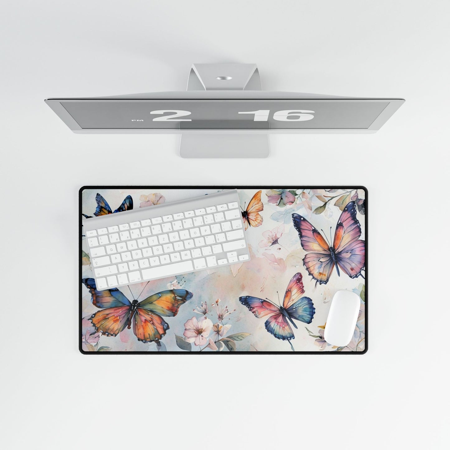 Water Color Butterflies Desk Mat