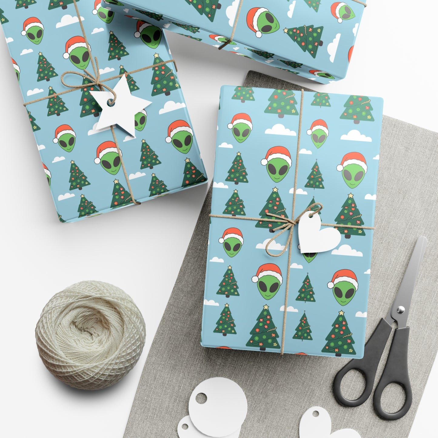 Christmas Alien Wrapping Paper Christmas Gift Wrap Holiday Gift Wrap Wrapping Paper Roll Gift Wrap Paper