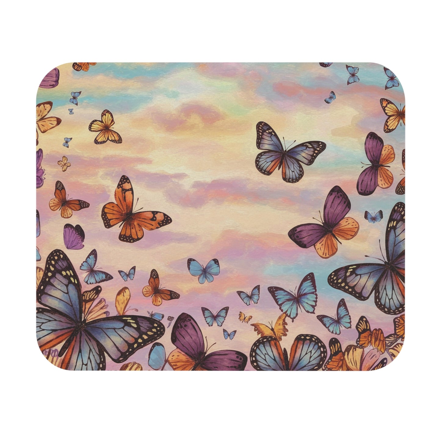 Watercolor Butterfly Sky Mouse Pad