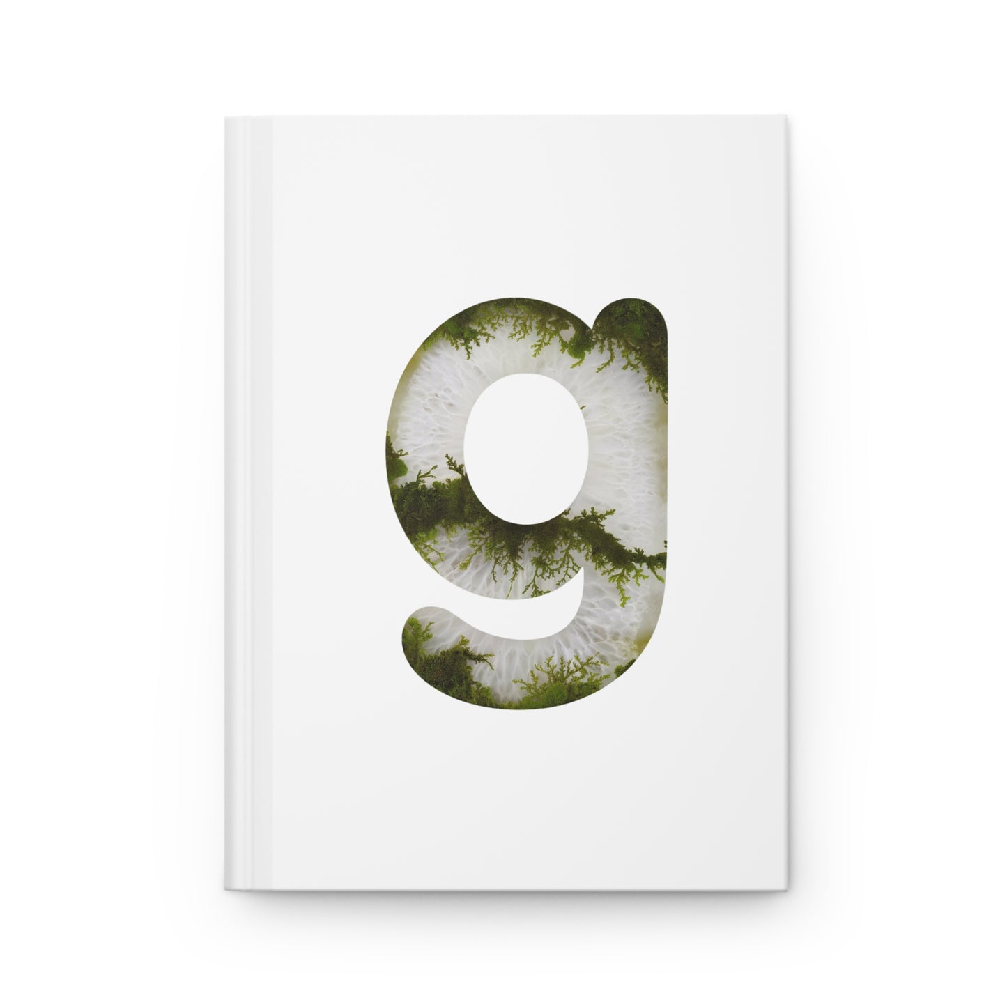 Moss Agate Inspired Initial 'g' Hardcover Notebook