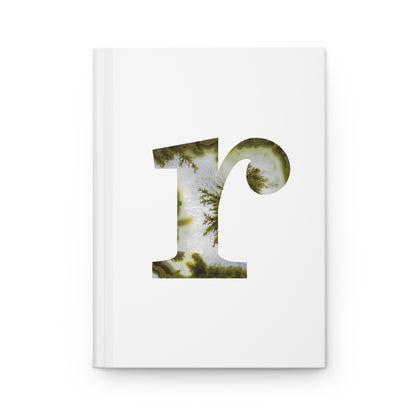 Moss Agate Inspired Initial 'r' Hardcover Notebook