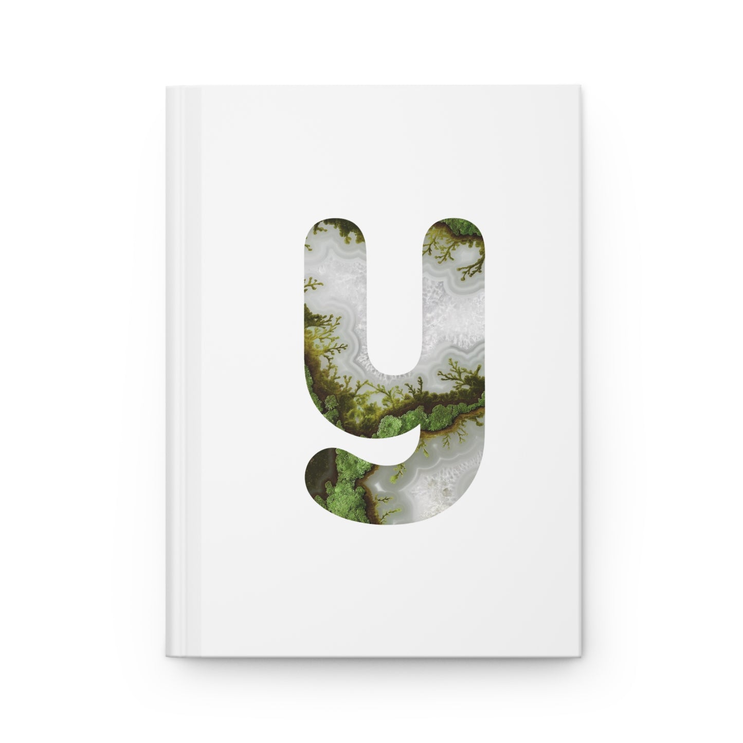 Moss Agate Inspired Initial 'y' Hardcover Notebook