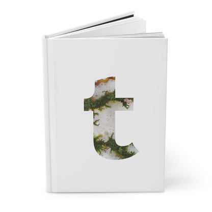 Moss Agate Inspired Initial 't' Hardcover Notebook