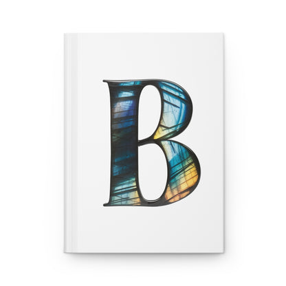 Labradorite Inspired Initial 'B' Hardcover Notebook