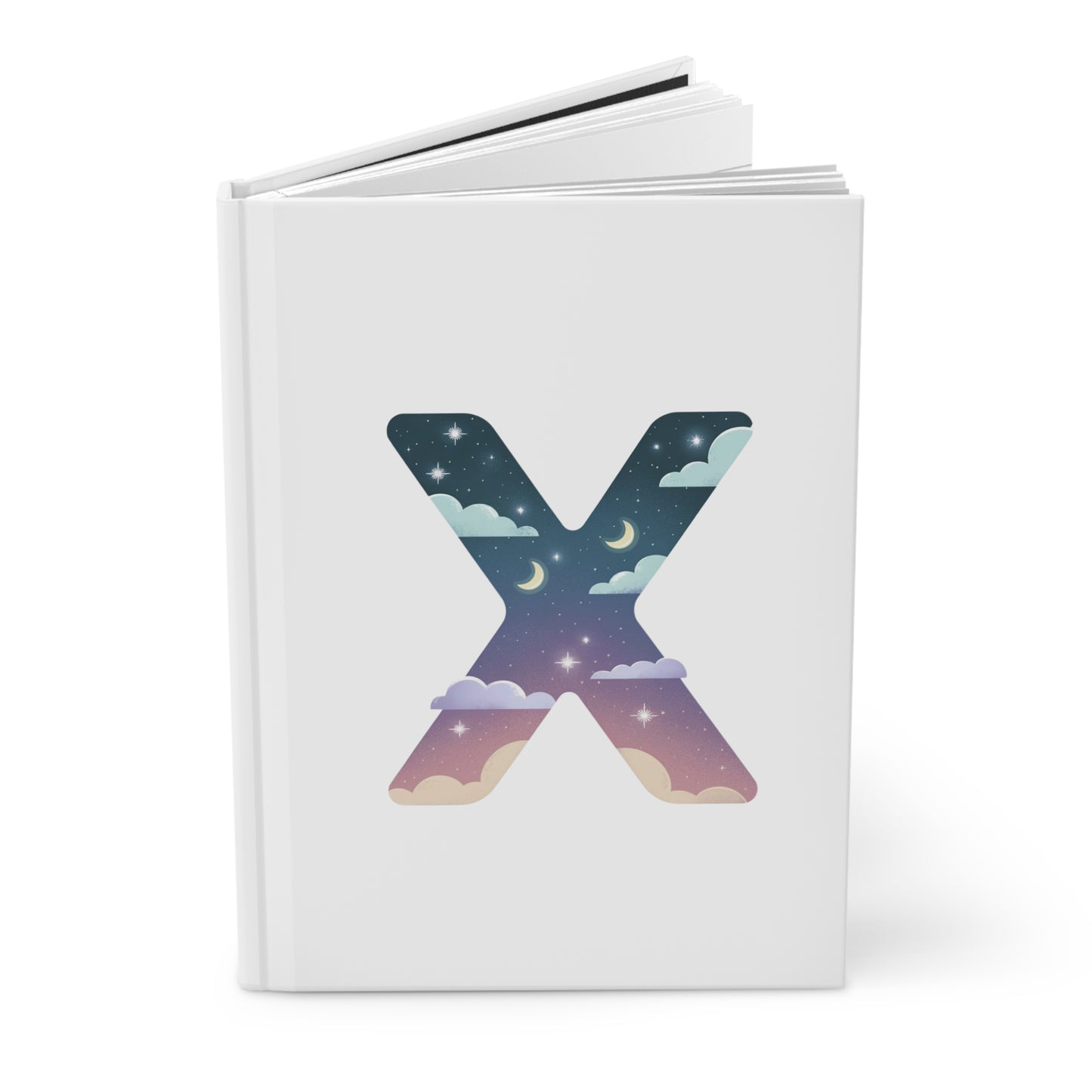 Celestial Dreams Initial 'X' Hardcover Notebook