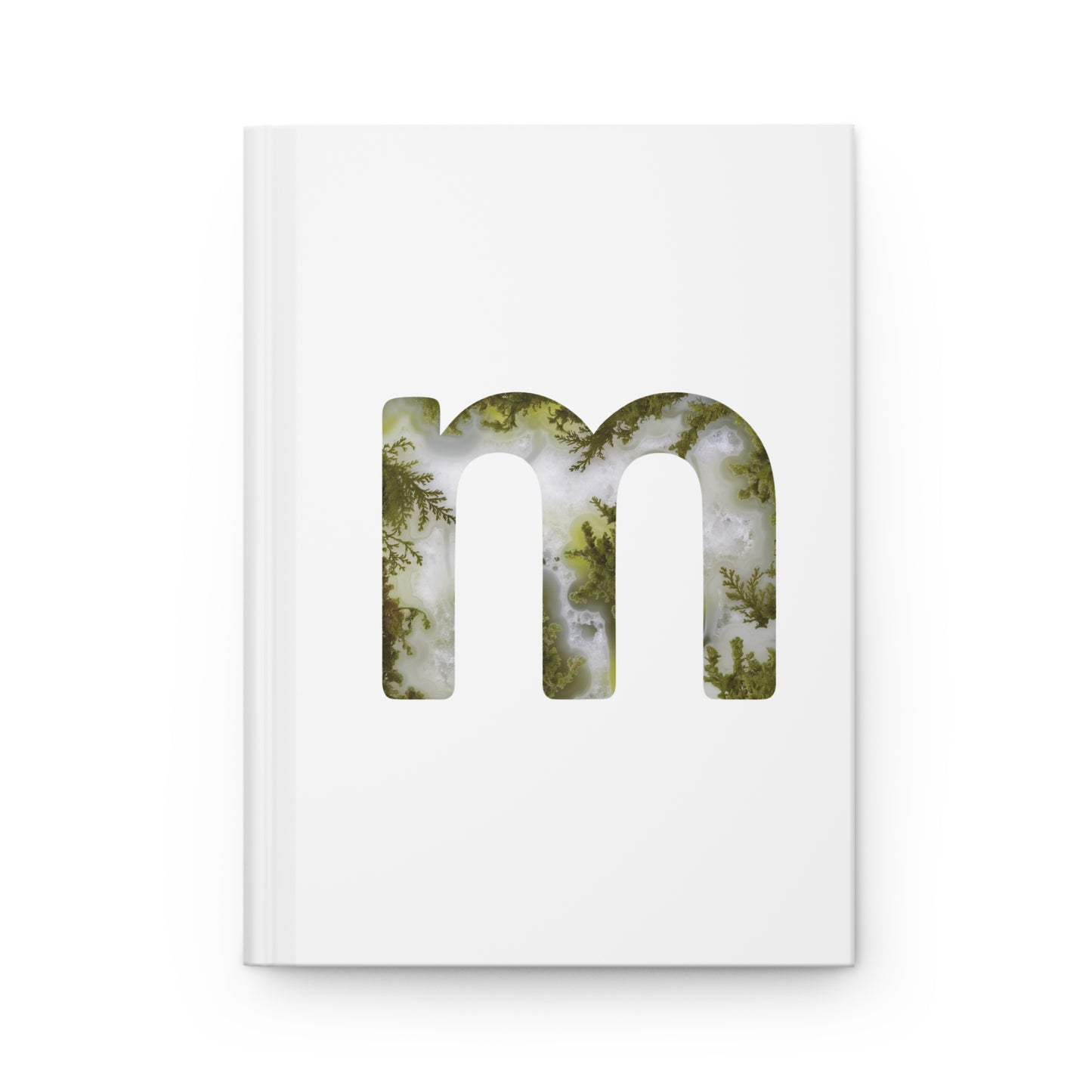 Moss Agate Inspired Initial 'm' Hardcover Notebook