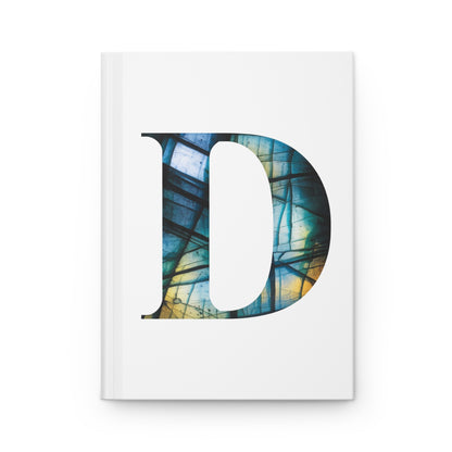 Labradorite Inspired Initial 'D' Hardcover Notebook