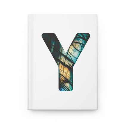 Labradorite Inspired Initial 'Y' Hardcover Notebook