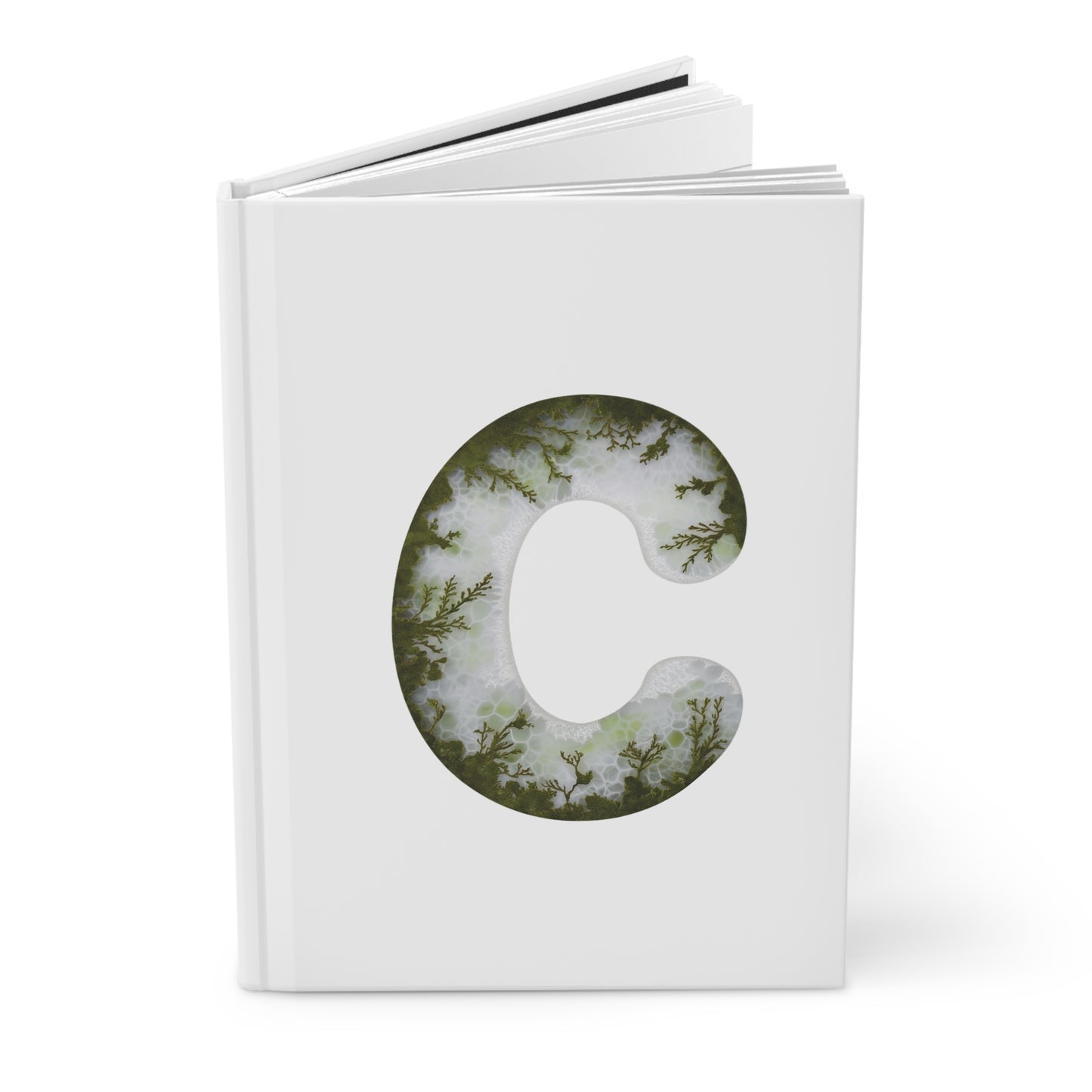 Moss Agate Inspired Initial 'c' Hardcover Notebook