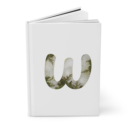 Moss Agate Inspired Initial 'w' Hardcover Notebook