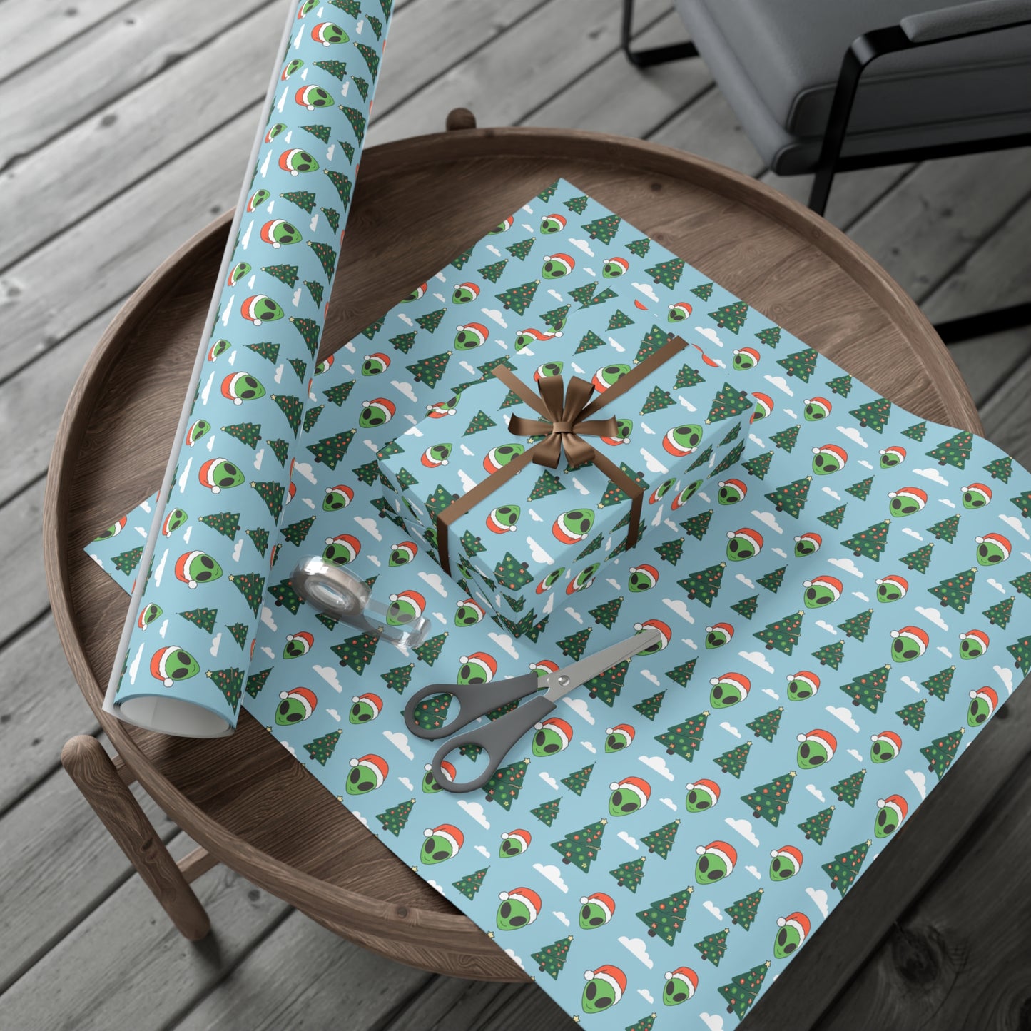 Christmas Alien Wrapping Paper Christmas Gift Wrap Holiday Gift Wrap Wrapping Paper Roll Gift Wrap Paper