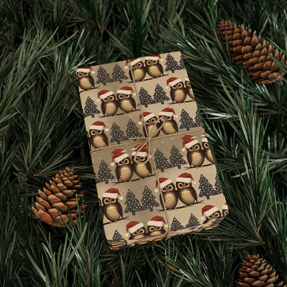 Whimsical Christmas Owl Wrapping Paper