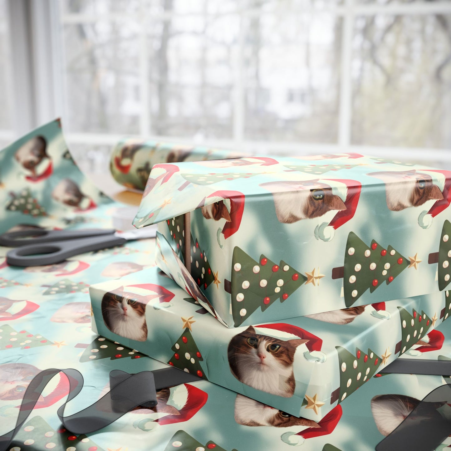 Christmas Cat Wrapping Paper