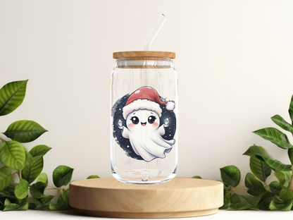 Christmas Crystal Ghost Glass 16oz Tumbler