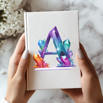 Crystal Inspired Initial 'A' Hardcover Notebook