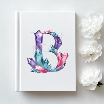 Crystal Inspired Initial 'B' Hardcover Notebook