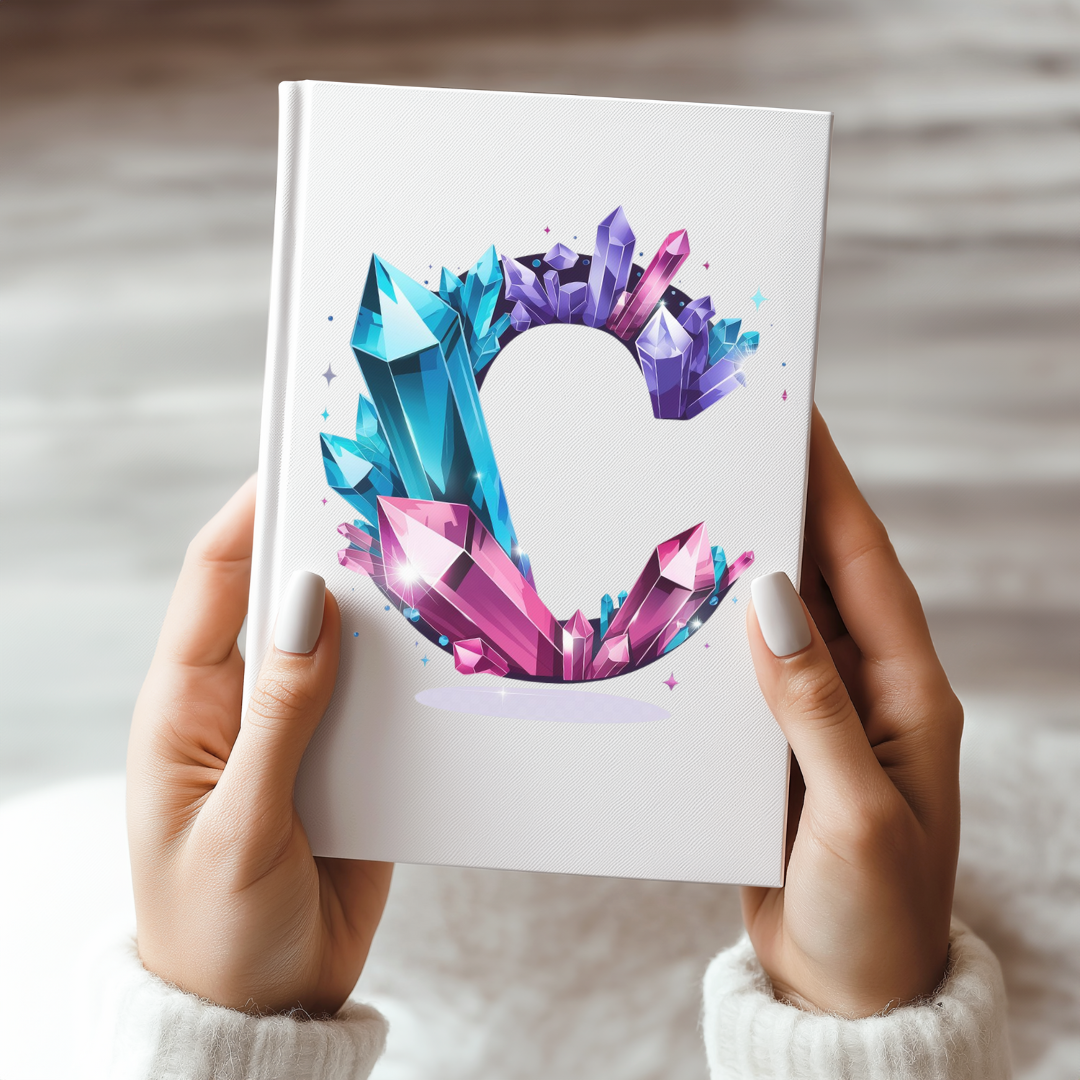 Crystal Inspired Initial 'C' Hardcover Notebook