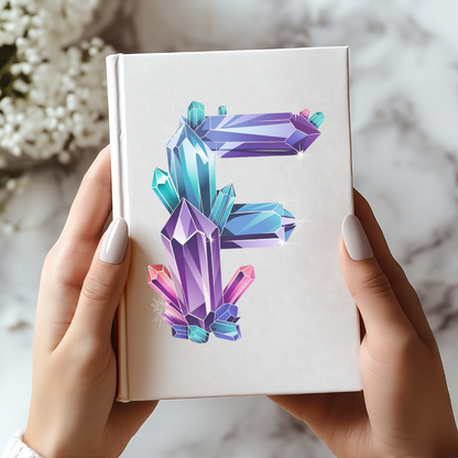 Crystal Inspired Initial 'F' Hardcover Notebook