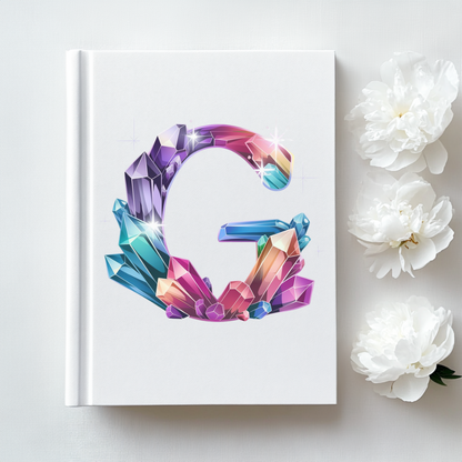 Crystal Inspired Initial 'G' Hardcover Notebook