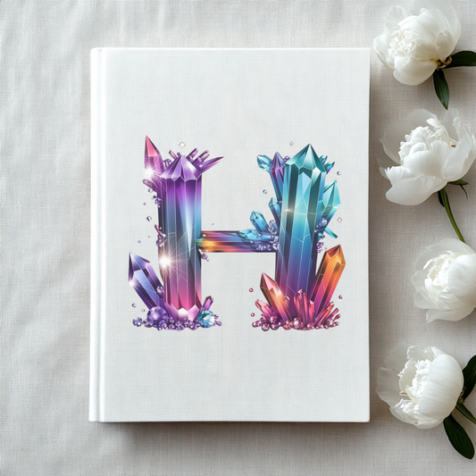 Crystal Inspired Initial 'H' Hardcover Notebook