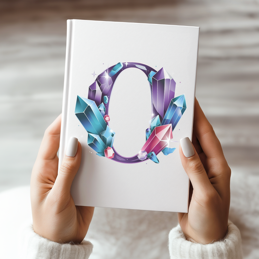 Crystal Inspired Initial 'O' Hardcover Notebook