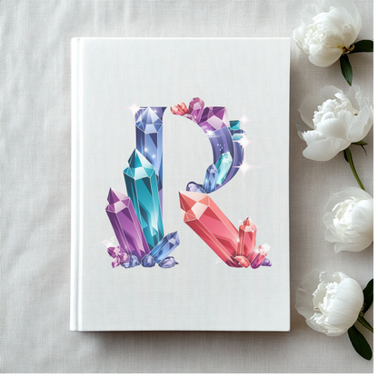 Crystal Inspired Initial 'R' Hardcover Notebook