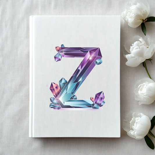 Crystal Inspired Initial 'Z' Hardcover Notebook