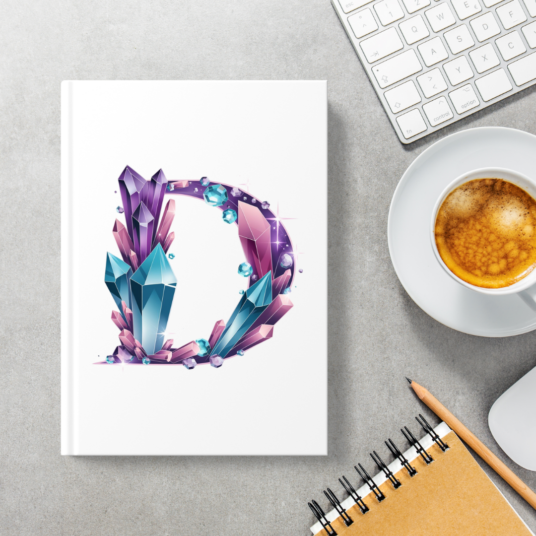 Crystal Inspired Initial 'D' Hardcover Notebook