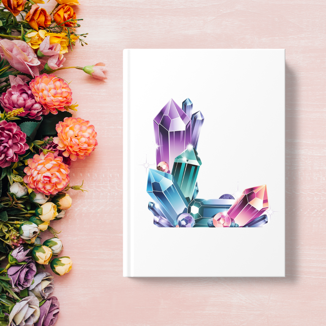 Crystal Inspired Initial 'L' Hardcover Notebook