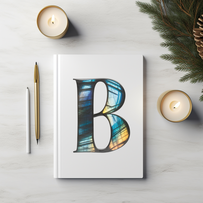 Labradorite Inspired Initial 'B' Hardcover Notebook