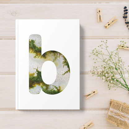 Moss Agate Inspired Initial 'b' Hardcover Notebook