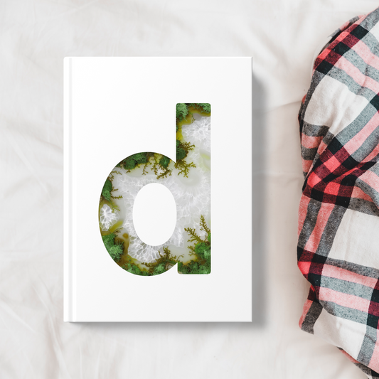 Moss Agate Inspired Initial 'd' Hardcover Notebook