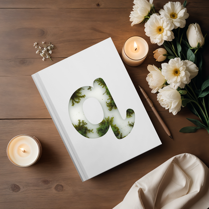 Moss Agate Inspired Initial 'q' Hardcover Notebook