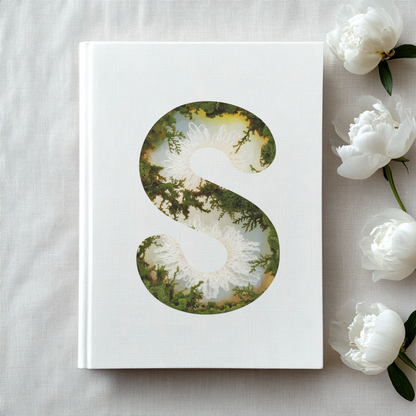 Moss Agate Inspired Initial 's' Hardcover Notebook