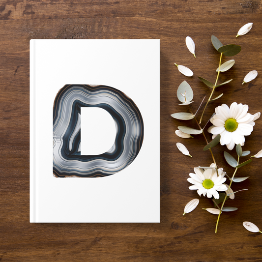 Banded Agate Inspired Initial 'D' Hardcover Notebook