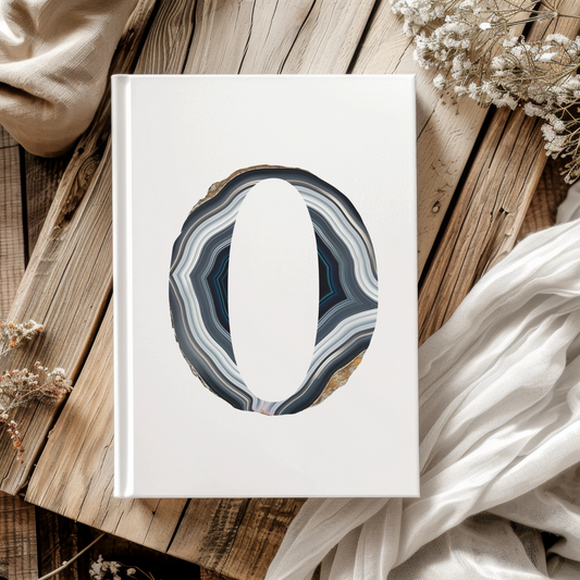 Banded Agate Inspired Initial 'O' Hardcover Notebook