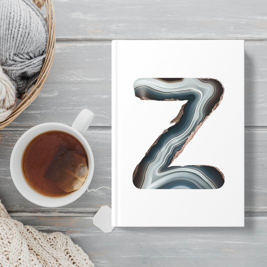 Banded Agate Inspired Initial 'Z' Hardcover Notebook