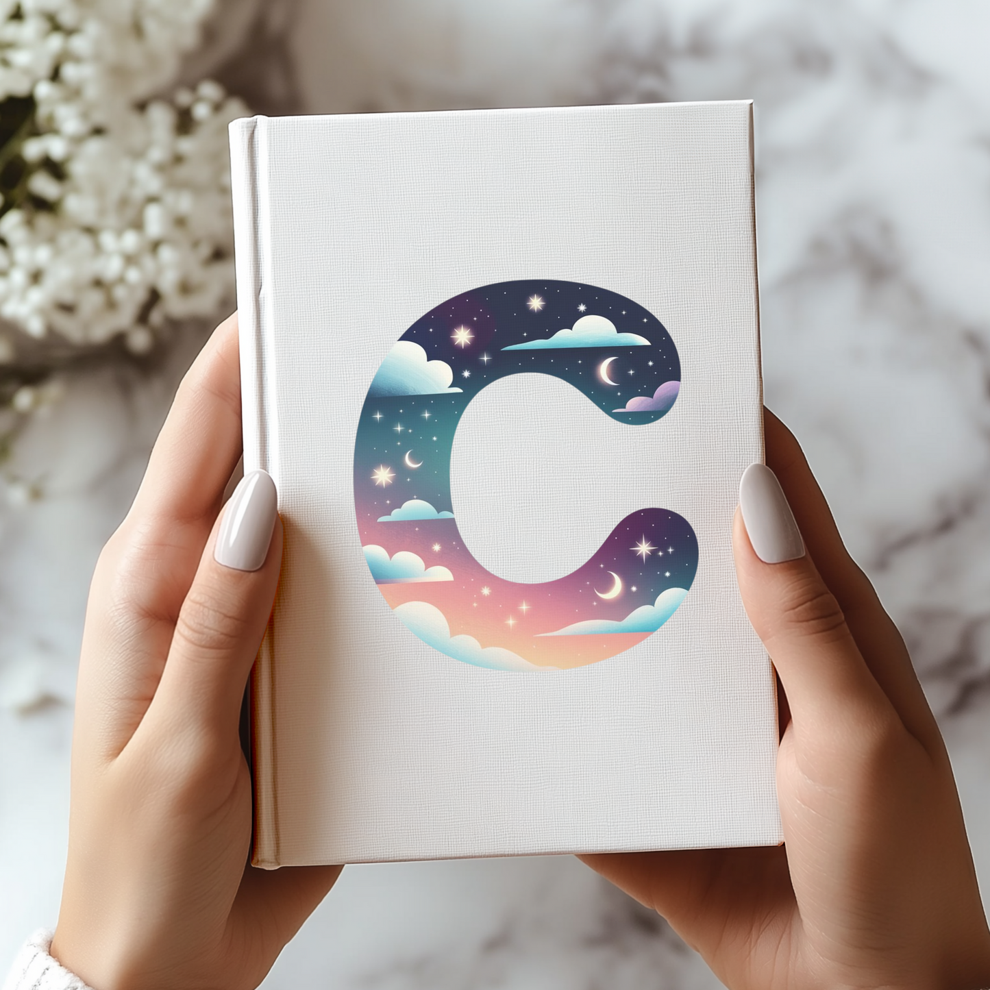 Celestial Dreams Initial 'C' Hardcover Notebook