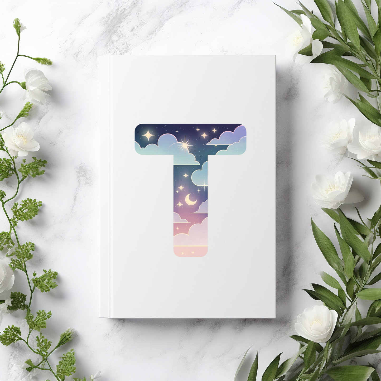 Celestial Dreams Initial 'T' Hardcover Notebook