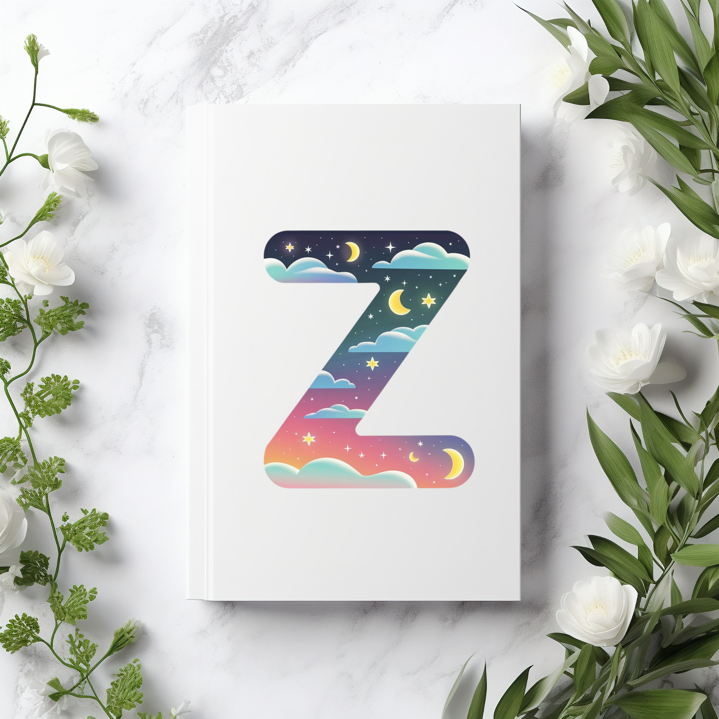 Celestial Dreams Initial 'Z' Hardcover Notebook